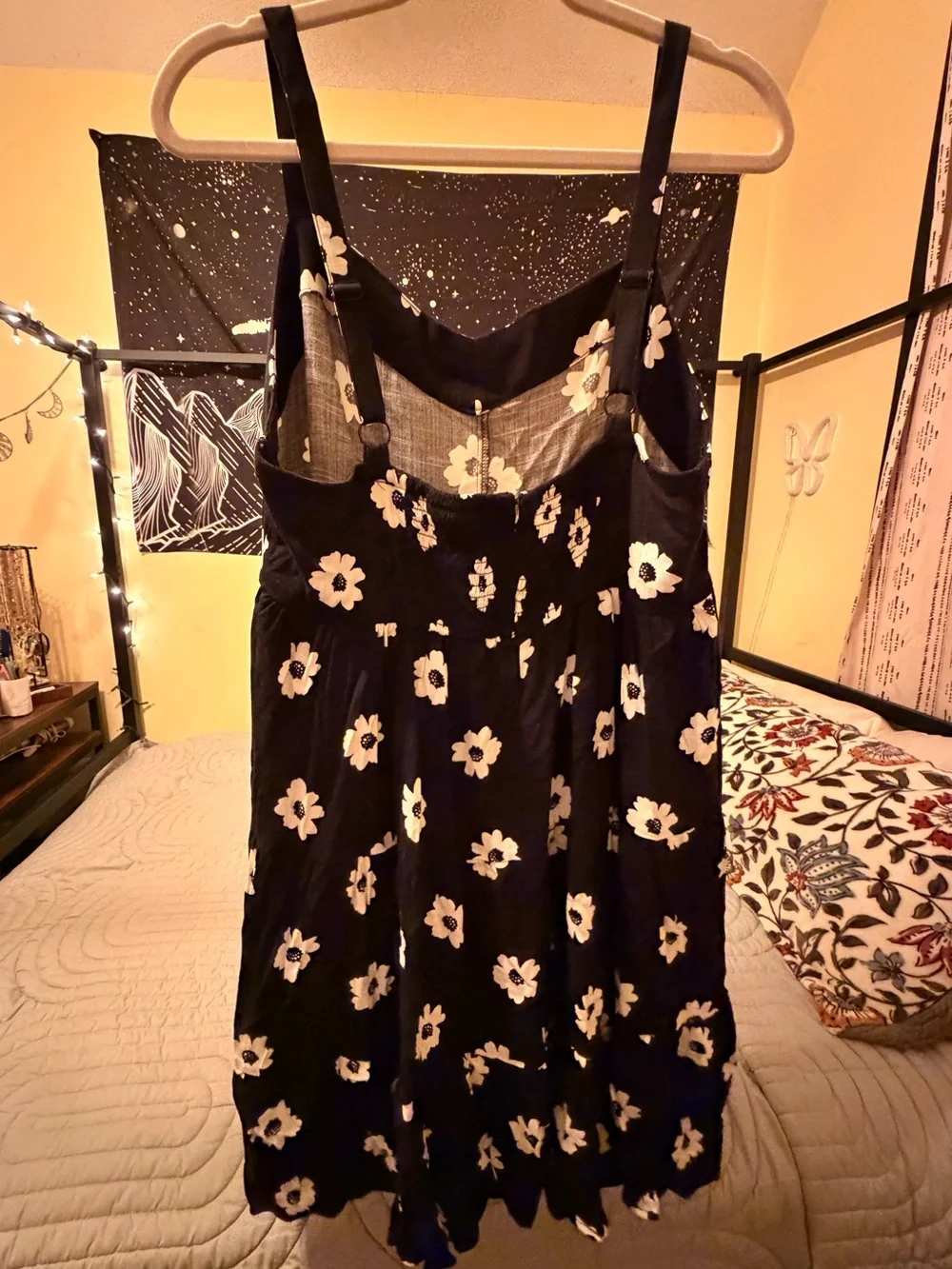 Torrid Black Midi Dress with White Floral Print